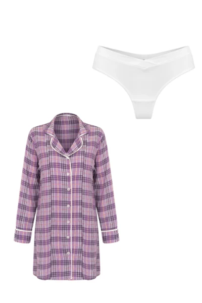 KIT GESTANTE E AMAMENTAÇÃO CAMISÃO E CALCINHA ALGODÃO  - Imagem 1
