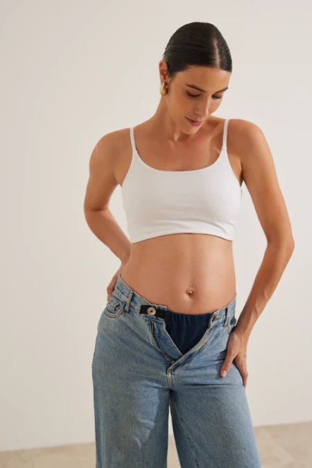 EXTENSOR DE CALÇA PARA GESTANTE MARINHO