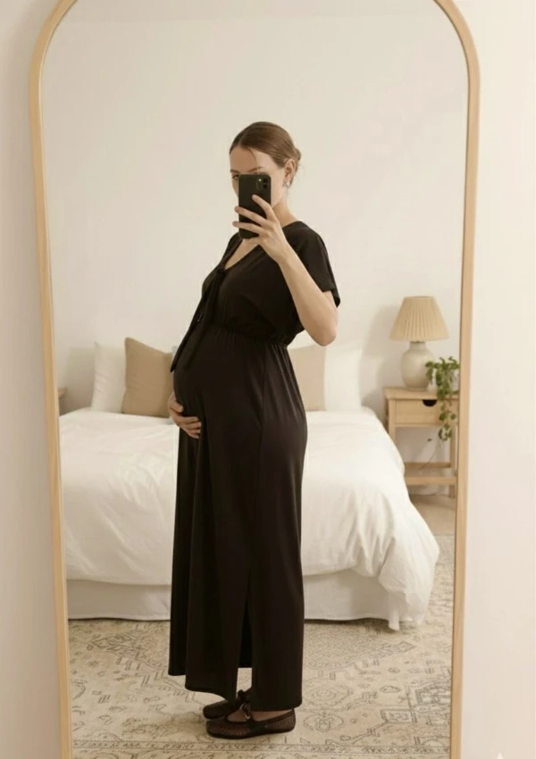 VESTIDO SUPER PRÁTICO PARA AMAMENTAR PRETO