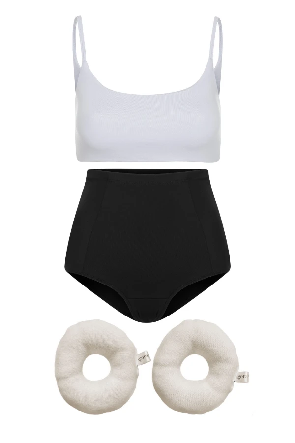 KIT ROSQUINHAS + CALCINHA COMPRESSÃO E TOP CONFORTO MAXIMO PÓS-PARTO AMAMENTAÇÃO  - Imagem 2