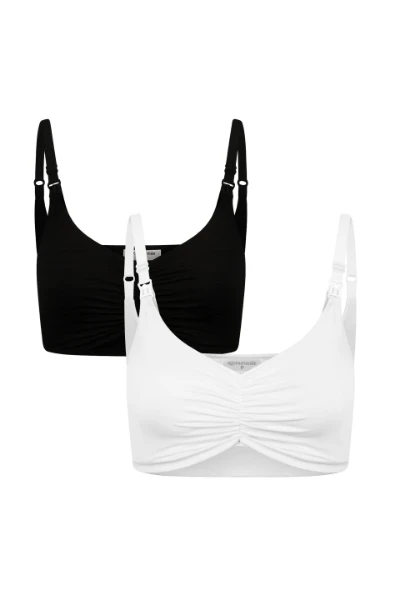KIT 2 TOPS DE POLIAMIDA E FECHO CLICK PÓS-PARTO E AMAMENTAÇÃO  - Imagem 1