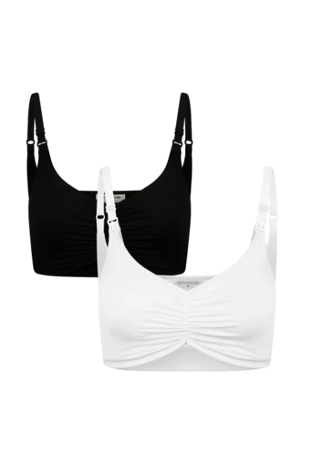 KIT 2 TOPS DE POLIAMIDA E FECHO CLICK PÓS-PARTO E AMAMENTAÇÃO 