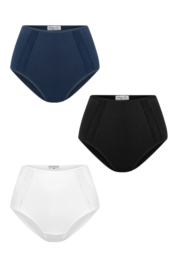 KIT 3 CALCINHAS BÁSICAS DE ALGODÃO PÓS-PARTO  - Imagem 2