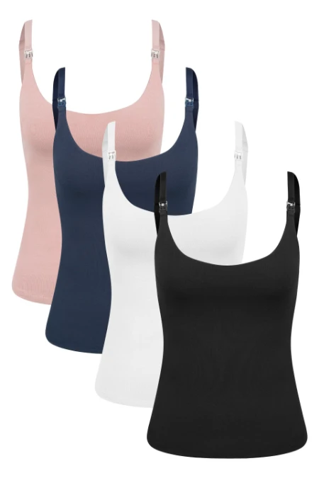 KIT 4 REGATAS 2 EM 1 AMAMENTAÇÃO COTTON PREMIUM 