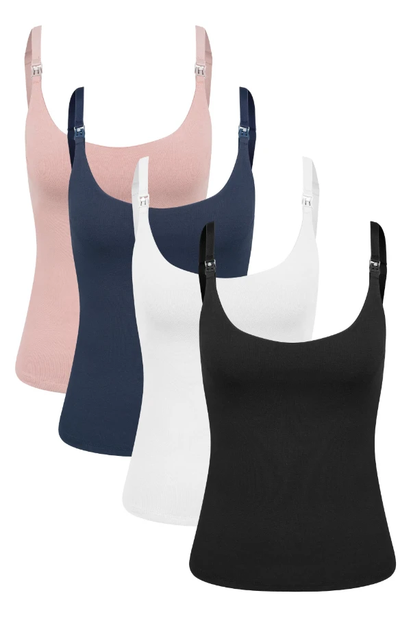 KIT 4 REGATAS 2 EM 1 AMAMENTAÇÃO COTTON PREMIUM  - Imagem 1