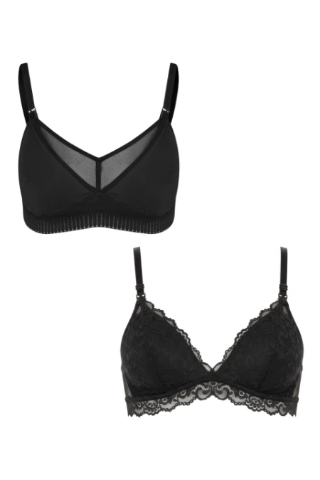 KIT AMAMENTAÇÃO 2 SUTIÃS ABSORVENTES COM E SEM RENDA