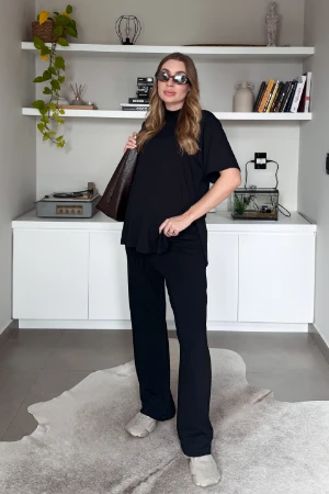 KIT BLUSA ABERTURA LATERAL E CALÇA RETA COM FRISO ULTRACONFORTO®  - Imagem 2