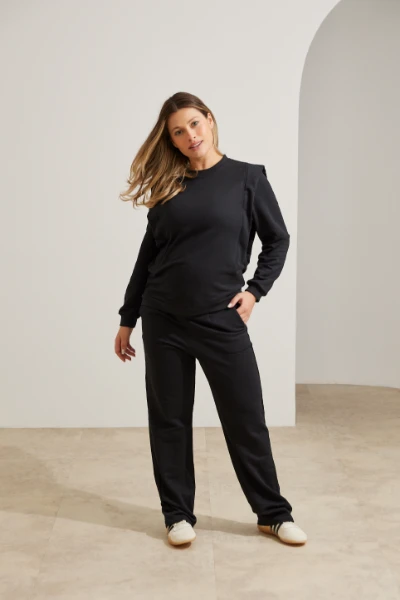 KIT BLUSA E CALÇA MOLETOM GESTANTE E AMAMENTAÇÃO  - Imagem 2