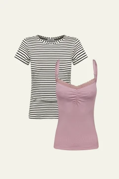 KIT BLUSA AMAMENTAÇÃO PRÁTICA E REGATA 2 EM 1