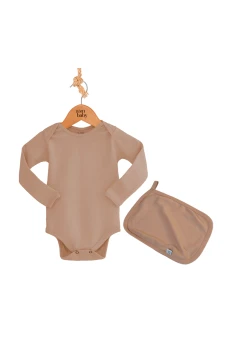 KIT BODY DE BEBÊ MANGA LONGA E PANO DE BOCA