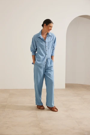 KIT CAMISA E CALÇA JEANS LEVE COM BOLSO GESTANTE E AMAMENTAÇÃO - Imagem 2
