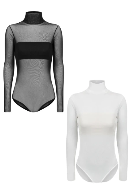 KIT GESTANTE 2 BODYS TULE MANGA LONGA COM TOP FAIXA