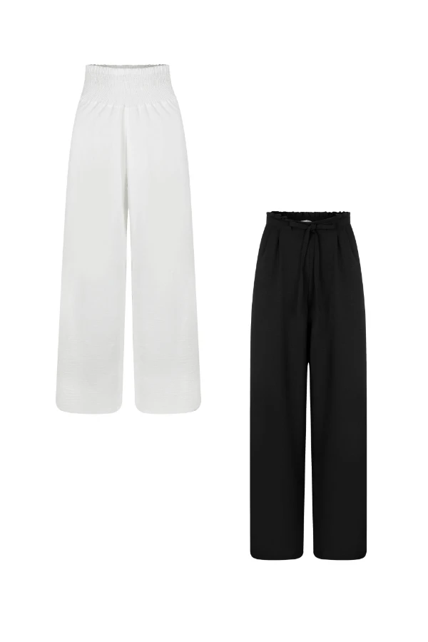 KIT GESTANTE E PÓS PARTO CALÇA SOLTINHA COM LASTEX E RETA CÓS REGULAVEL  - Imagem 2