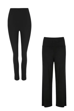KIT GESTANTE LEGGING ULTRACONFORTO E CALÇA RETA CANELADA 