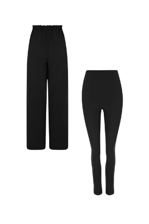 KIT GESTANTE LEGGING ULTRACONFORTO E CALÇA RETA CÓS REGULAVEL  - Imagem 1