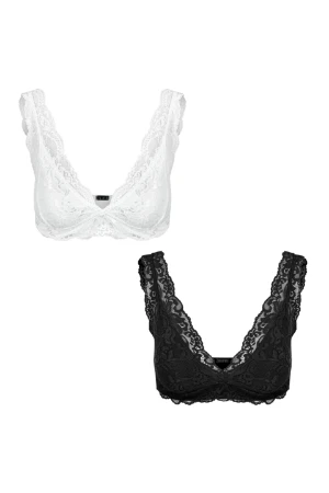KIT MATERNIDADE 2 TOPS DE RENDA FLEXÍVEL - Imagem 2