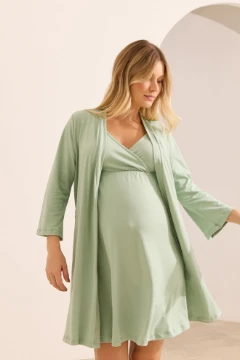 KIT MATERNIDADE ROBE E CAMISOLA MALHA NUVEM