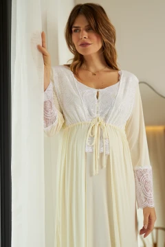 KIT ROBE E CAMISOLA MATERNIDADE POLIAMIDA LONGA