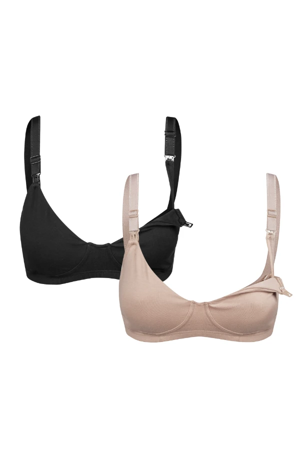 KIT 2 SUTIÃS DE AMAMENTAÇÃO FÁCIL ALGODÃO PREMIUM  - Imagem 1