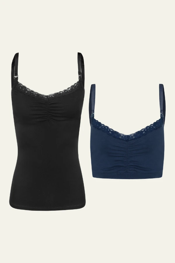 KIT REGATA 2 EM 1 E TOP ALGODÃO BÁSICO AMAMENTAÇÃO  - Imagem 1