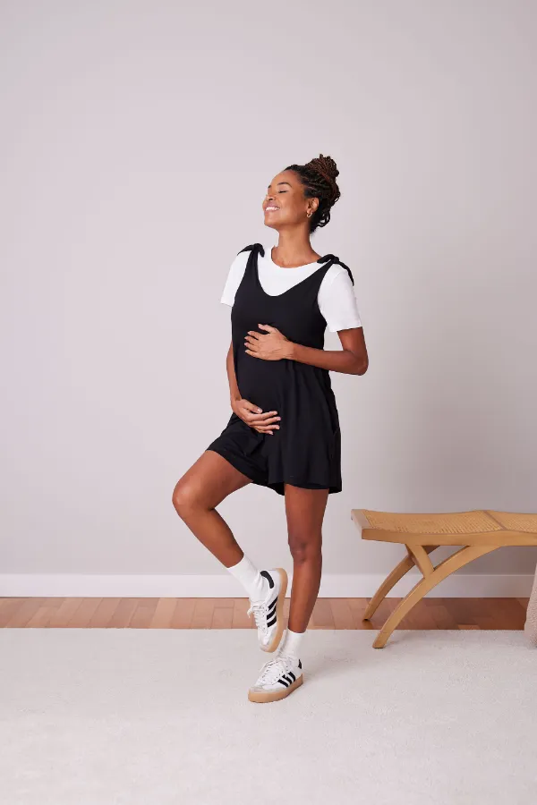 MACAQUINHO CURTO LACINHO GESTANTE E AMAMENTAÇÃO PRETO - Imagem 1