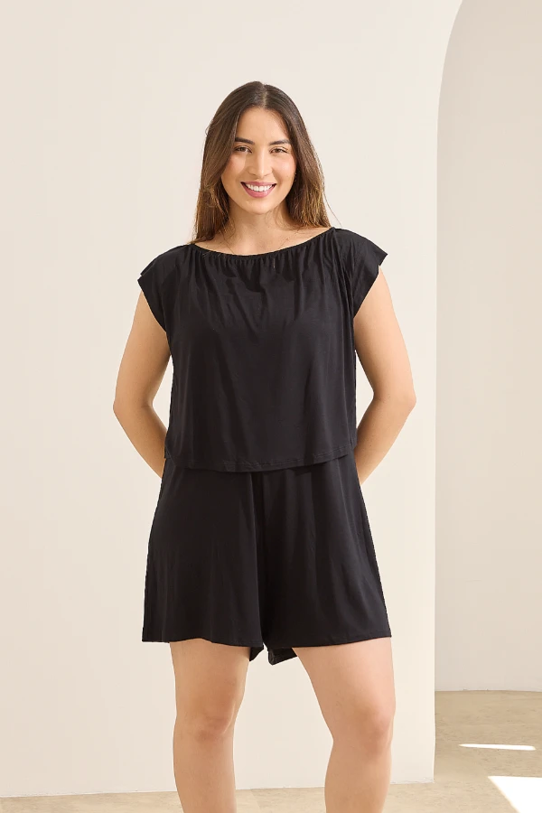 MACAQUINHO GESTANTE E AMAMENTAÇÃO SOLTINHO FÁCIL PARA AMAMENTAR PRETO - Imagem 1