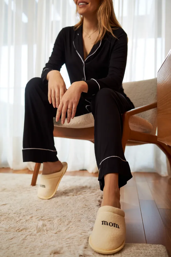 PANTUFA FEMININA MOM OFF WHITE - Imagem 1