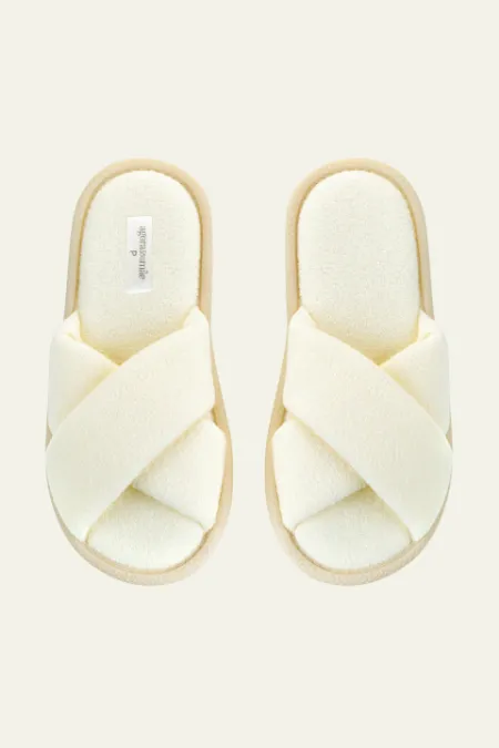 PANTUFA FEMININA TRANÇADA OFF WHITE