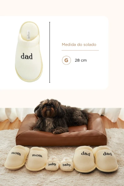 PANTUFA MASCULINA DAD OFF WHITE - Imagem 1