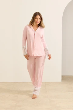 PIJAMA AMERICANO POLIAMIDA E RENDA