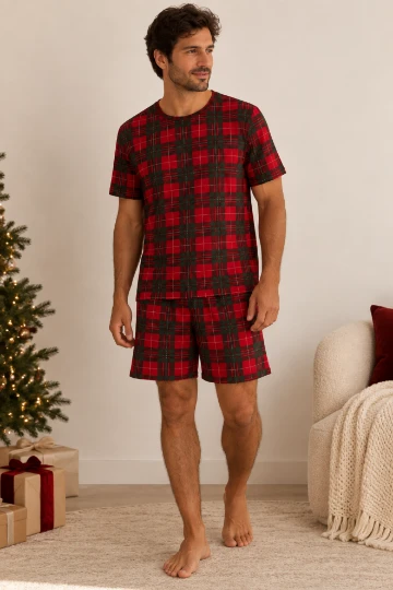 PIJAMA MASCULINO CURTO NATAL EM FAMÍLIA