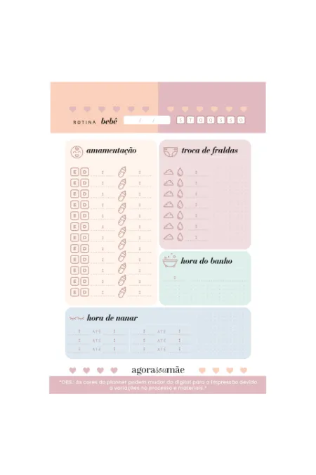 PLANNER ROTINA DO BEBE COLORIDO