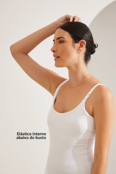 REGATA 2 EM 1 AMAMENTAÇÃO COTTON PREMIUM BRANCO - Imagem 1