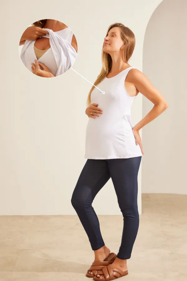 REGATA DETALHE OCULTO DE AMAMENTAÇÃO BRANCO - Imagem 1