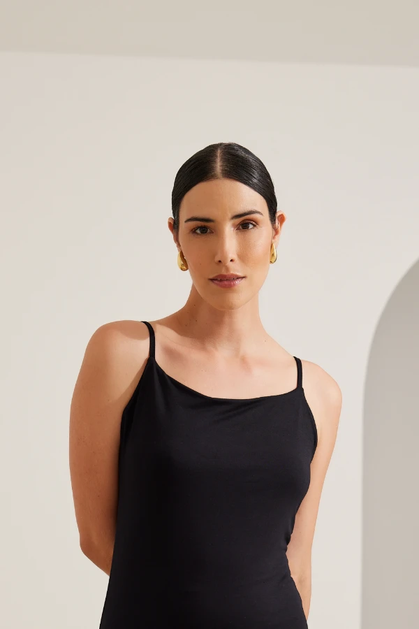 REGATA GESTANTE E AMAMENTAÇÃO DE MALHA MULTIFUNCIONAL PRETO - Imagem 1