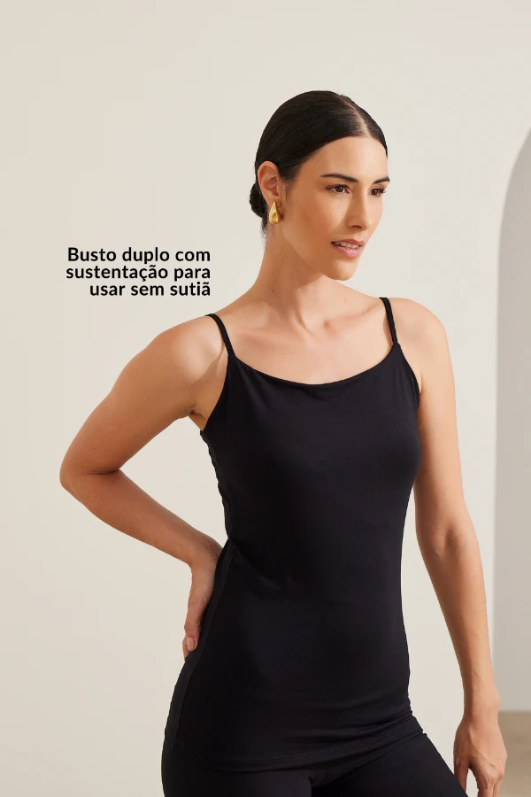 REGATA GESTANTE E AMAMENTAÇÃO DE MALHA MULTIFUNCIONAL PRETO - Imagem 2