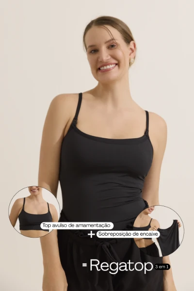 REGATOP AMAMENTAÇÃO 3 EM 1 UNDERWEAR PRETO - Imagem 1