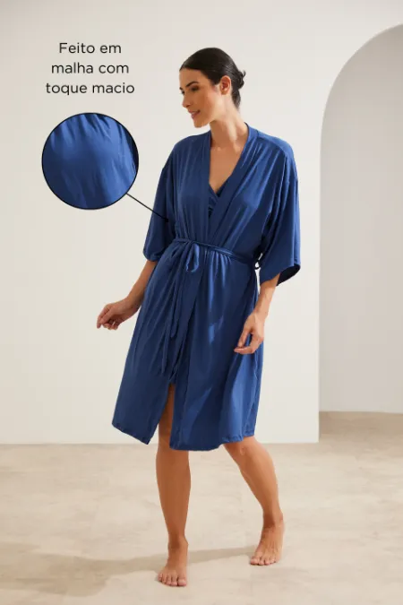 ROBE MALHA NUVEM MATERNIDADE MARINHO