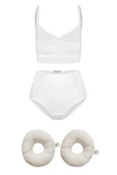 KIT ROSQUINHAS + TOP E CALCINHA ALGODÃO AMAMENTAÇÃO E PÓS-PARTO