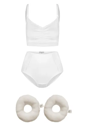 KIT ROSQUINHAS + TOP E CALCINHA ALGODÃO AMAMENTAÇÃO E PÓS-PARTO  - Imagem 1