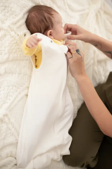 SACO DE DORMIR DE BEBÊ ALGODÃO EGÍPCIO OFF WHITE