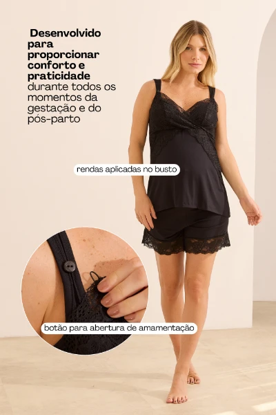 SHORT DOLL AMAMENTAÇÃO EASY LOOP PRETO - Imagem 2