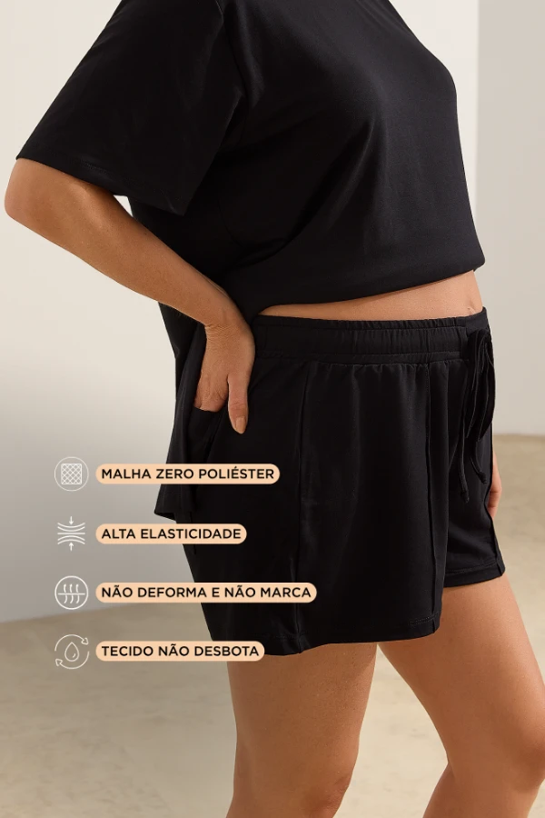 SHORTS ULTRACONFORTO®  SOLTINHO GESTANTE E PÓS-PARTO PRETO - Imagem 2
