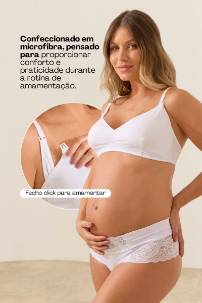 SUTIÃ MICROFIBRA BÁSICO AMAMENTAÇÃO BRANCO - Imagem 2