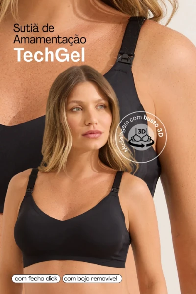 SUTIÃ AMAMENTAÇÃO TECH GEL SUSTENTA E NÃO APERTA PRETO - Imagem 2