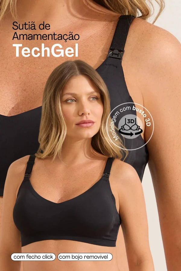 SUTIÃ AMAMENTAÇÃO TECH GEL SUSTENTA E NÃO APERTA PRETO - Imagem 2