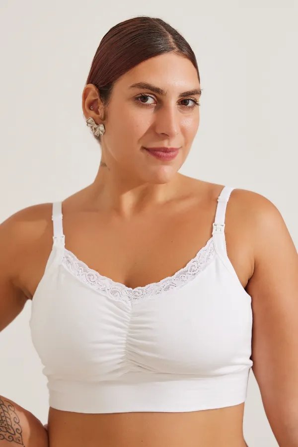 TOP ALGODÃO BÁSICO PARA AMAMENTAR  BRANCO - Imagem 1