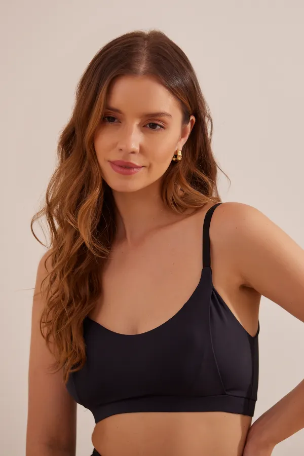 TOP BOMBÁSTICO DE AMAMENTAÇÃO PRETO - Imagem 1