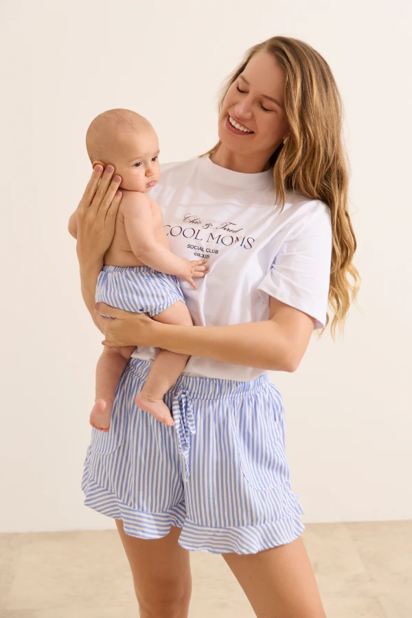 TAPA FRALDA BEBÊ LISTRADO AZUL CLARO - Imagem 1