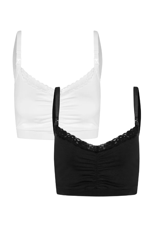 KIT 2 TOPS ALGODÃO BÁSICOS PARA AMAMENTAR  - Imagem 1